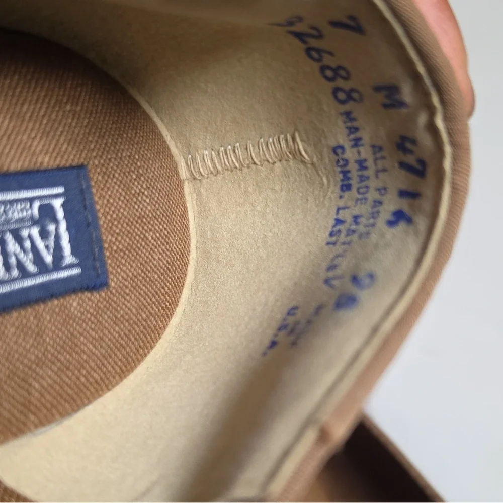 Lands' End Women's Brown Canvas Slip-On Flats Round Toe Size 7
